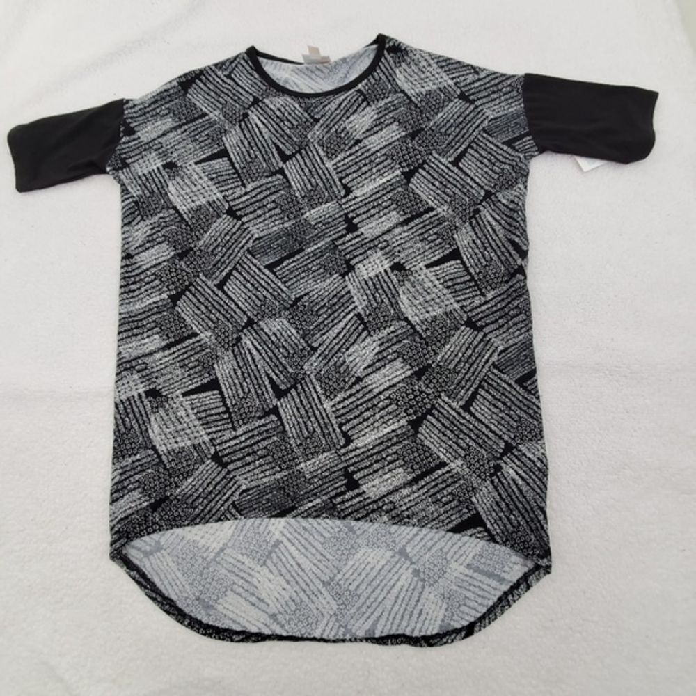 Lularoe Irma XXS 2XS Black White Flag‎ Americana US